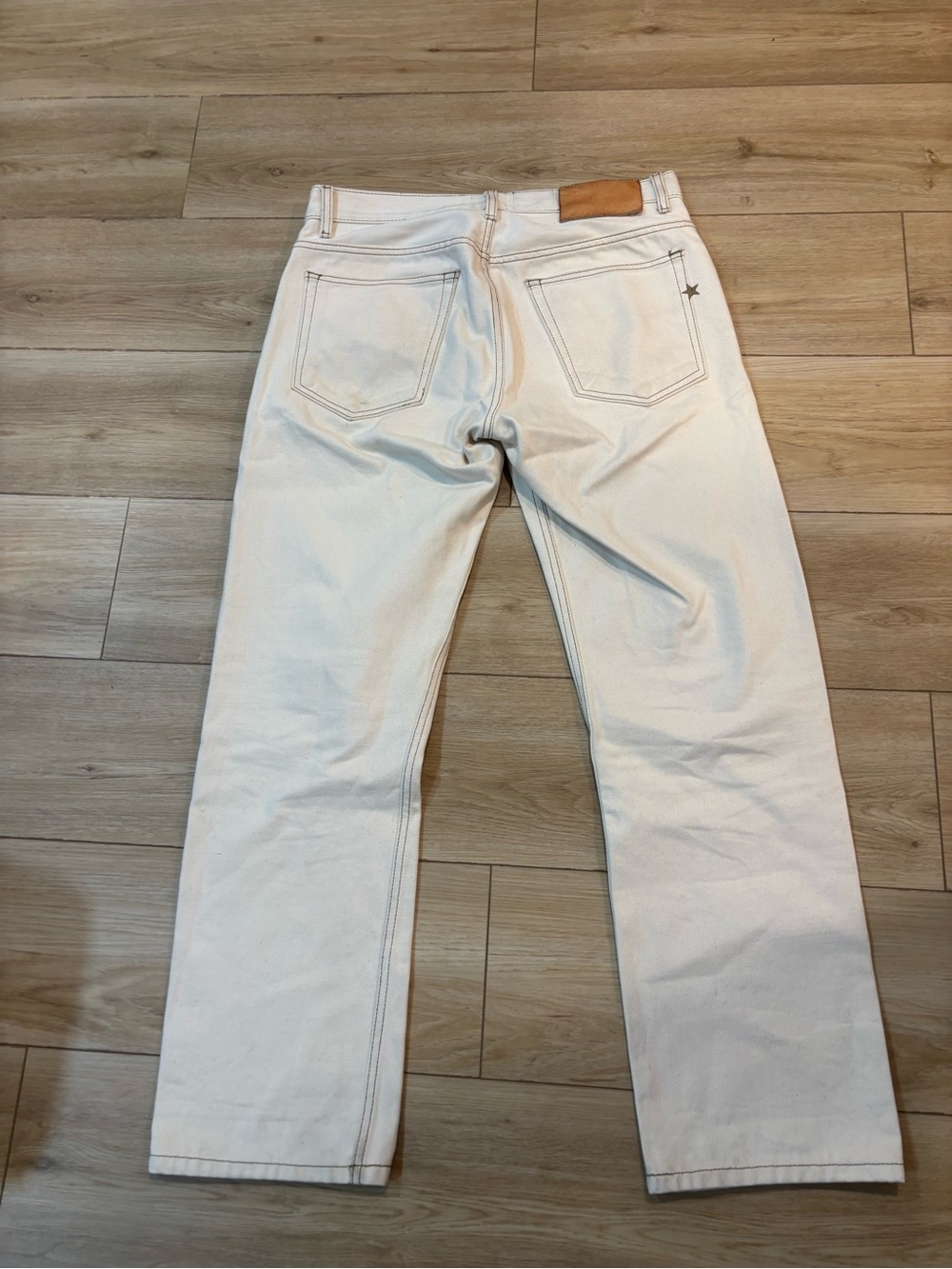 Bravestar Strongman 12oz Desert Bone Japan Selvedge Jeans Men’s Natural 34x30 - Picture 9 of 13